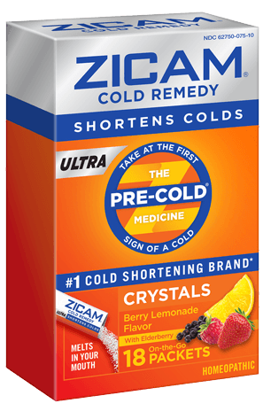 Homeopathic Zicam® Cold Remedy ULTRA Crystals packaging