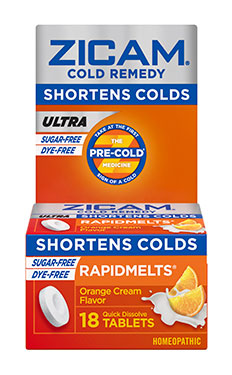 Package of Zicam® Orange Cream Flavor Ultra RapidMelts.® 